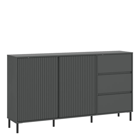 Avenale Sideboard 2 Door 3 Drawer in Anthracite — front view