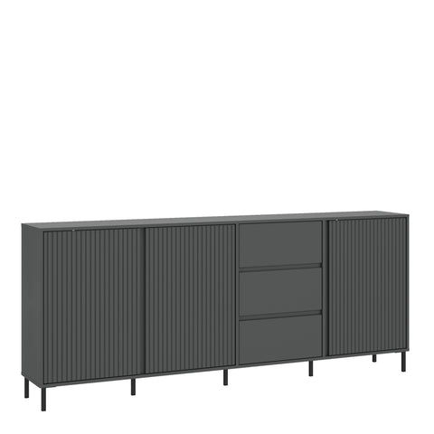Avenale Sideboard 3 Door 3 Drawer in Anthracite — front view