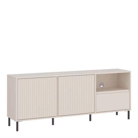 Avenale Wide TV Cabinet  2 Door 1 Drawer in Cashmere — front view