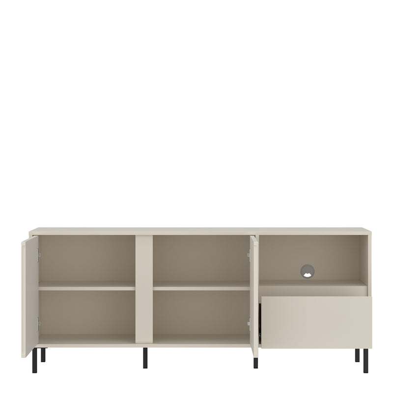 Avenale Wide TV Cabinet  2 Door 1 Drawer in Cashmere — detail view