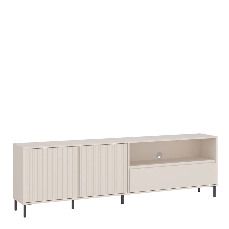 Avenale TV Cabinet 2 Door 1 Drawer in Cashmere — front view