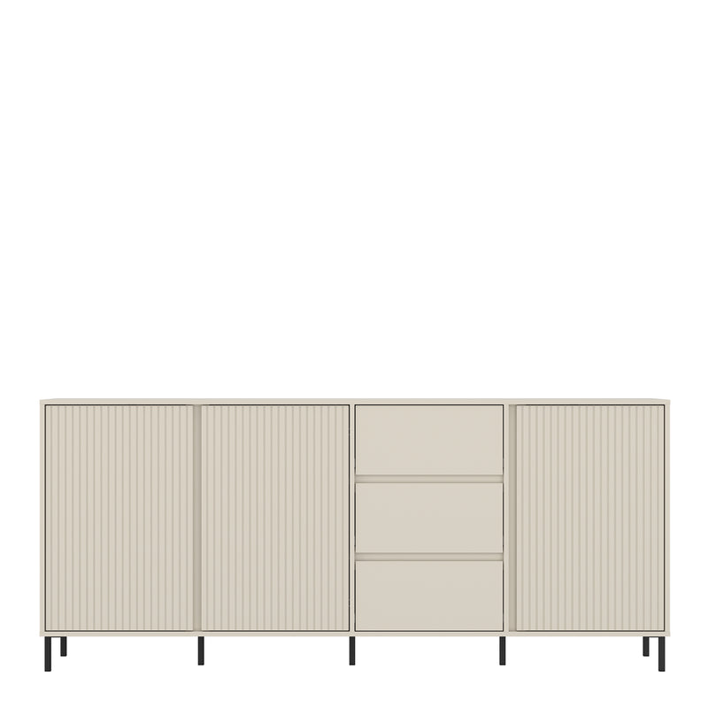 Avenale Sideboard 3 Door 3 Drawer in Cashmere — side angle