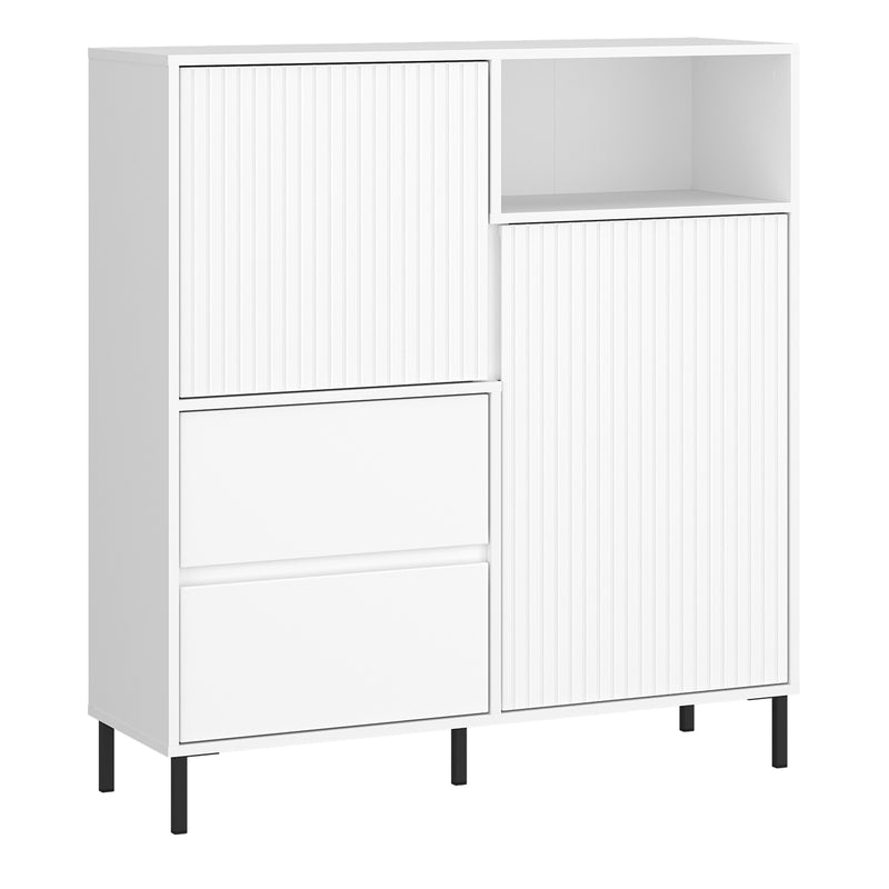 Avenale Sideboard 2 Door 2 Drawer in Alpine White High Gloss — front view