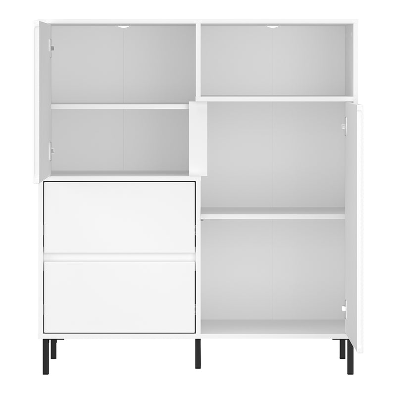 Avenale Sideboard 2 Door 2 Drawer in Alpine White High Gloss — view