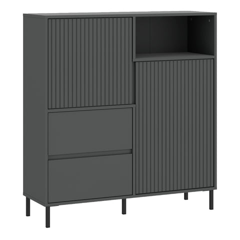 Avenale Sideboard 2 Door 2 Drawer in Anthracite — front view