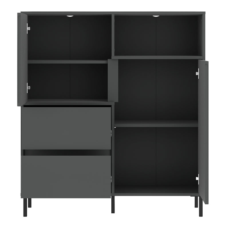 Avenale Sideboard 2 Door 2 Drawer in Anthracite — detail view