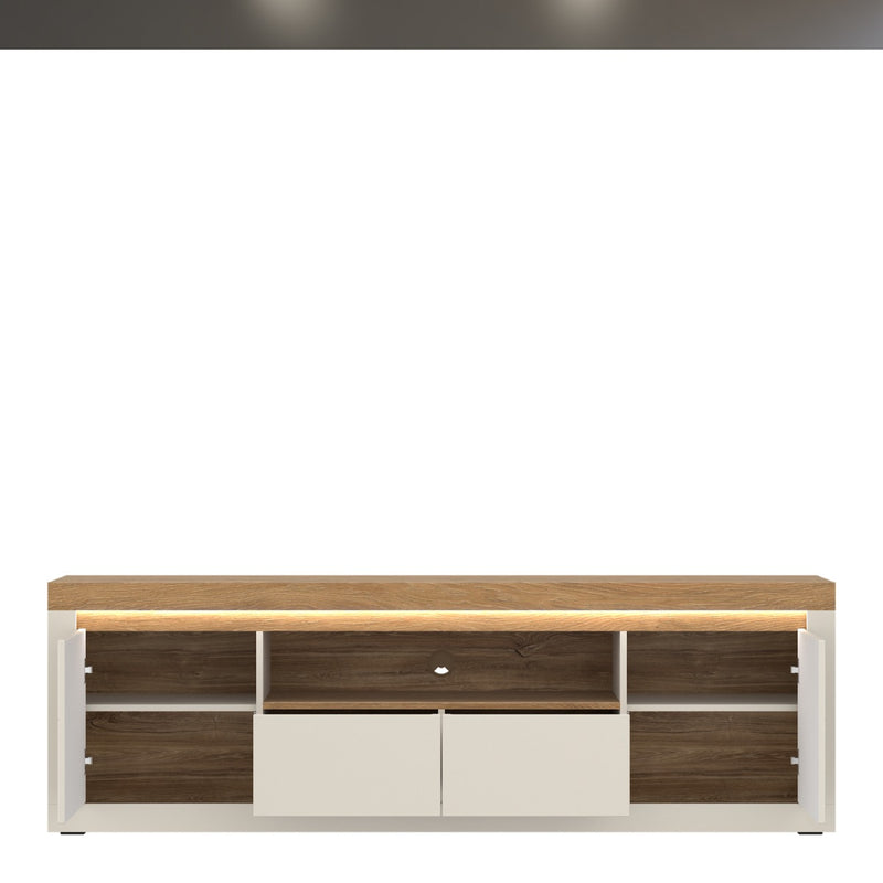 Naxxar TV Cabinet with 2 Doors and 2 Drawers in Cashmere and Stone Oak - view 2