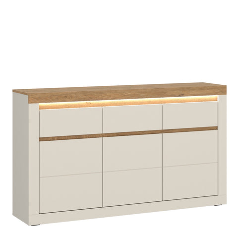 Naxxar Sideboard with 3 Doors and 3 Drawers in Cashmere and Stone Oak - view 1
