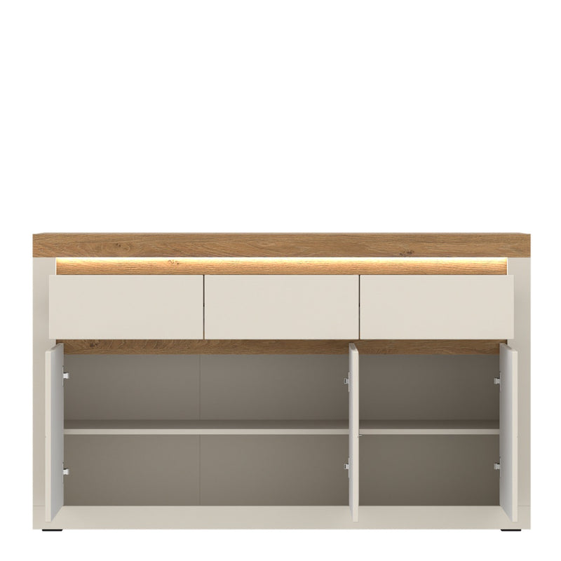 Naxxar Sideboard with 3 Doors and 3 Drawers in Cashmere and Stone Oak - view 2