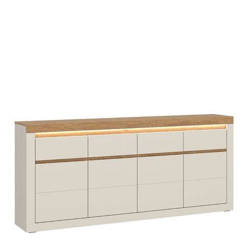 Naxxar 4 Door 4 Drawer Sideboard in Cashmere and Stone Oak - view 1