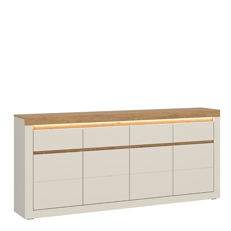 Naxxar 4 Door 4 Drawer Sideboard in Cashmere and Stone Oak - view 1