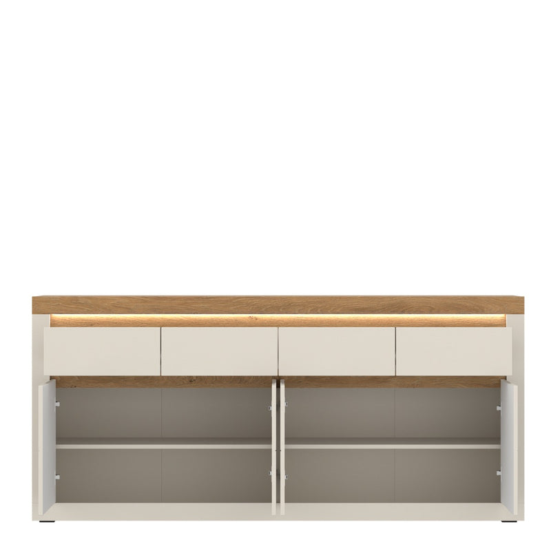 Naxxar 4 Door 4 Drawer Sideboard in Cashmere and Stone Oak - view 2