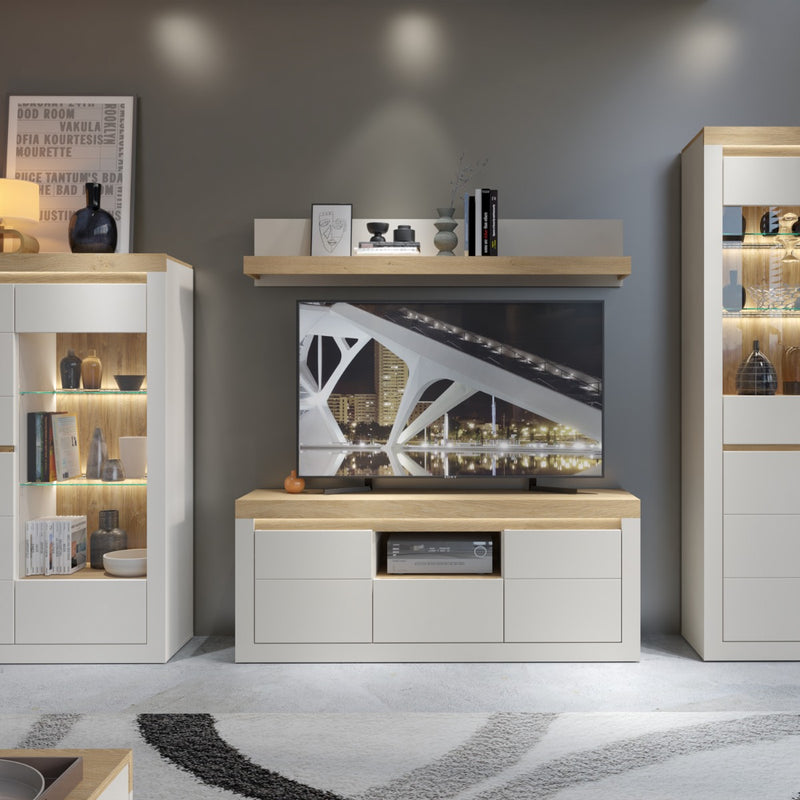 Naxxar Wall Shelf 154cm in Cashmere and Stone Oak - view 4