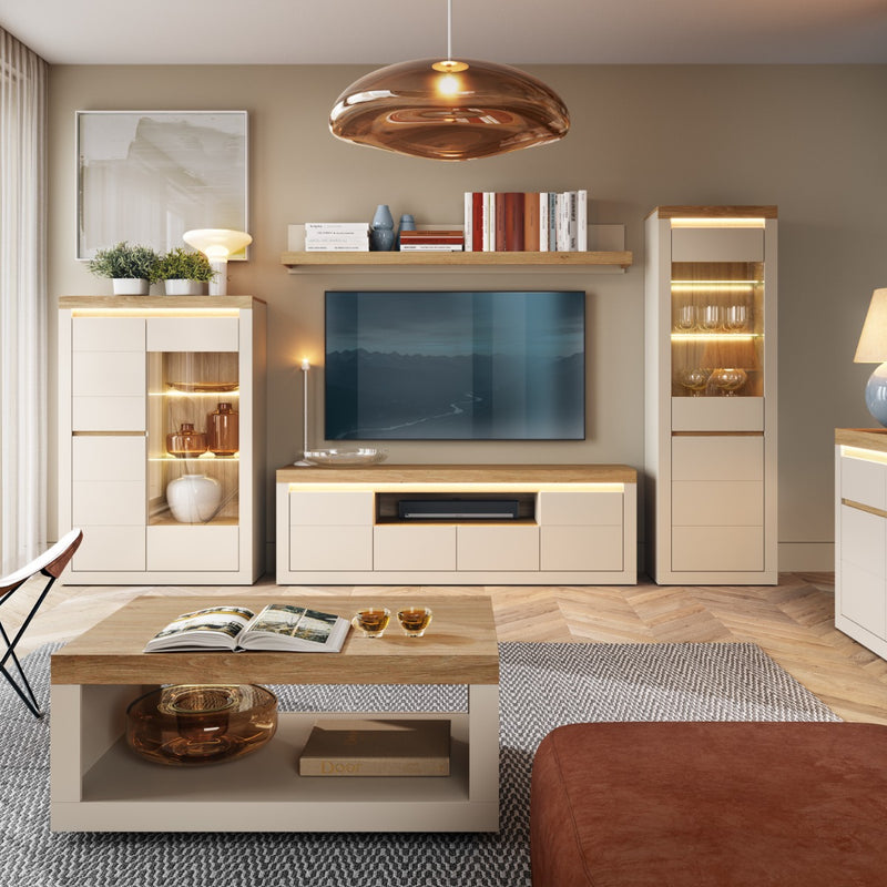 Naxxar Coffee Table in Cashmere and Stone Oak - view 4