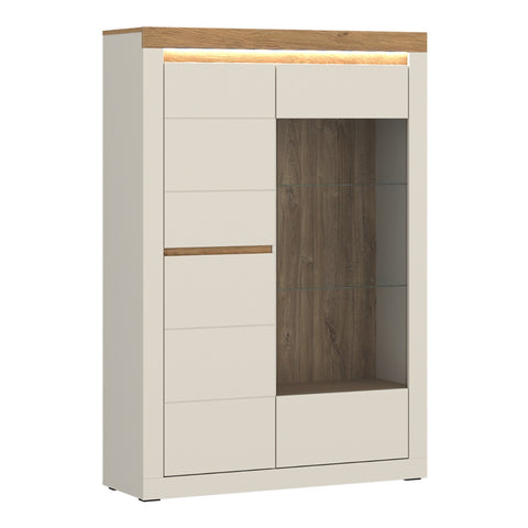 Naxxar Display Cabinet 2 Door LH in Cashmere and Stone Oak - view 1