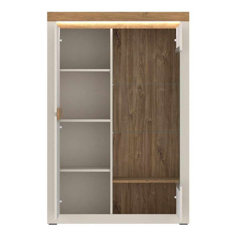 Naxxar Display Cabinet 2 Door LH in Cashmere and Stone Oak - view 2
