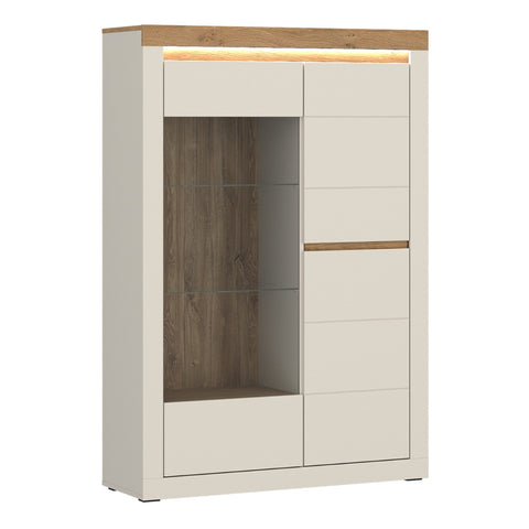 Naxxar 2 Door Display Cabinet RH in Cashmere and Stone Oak - view 1