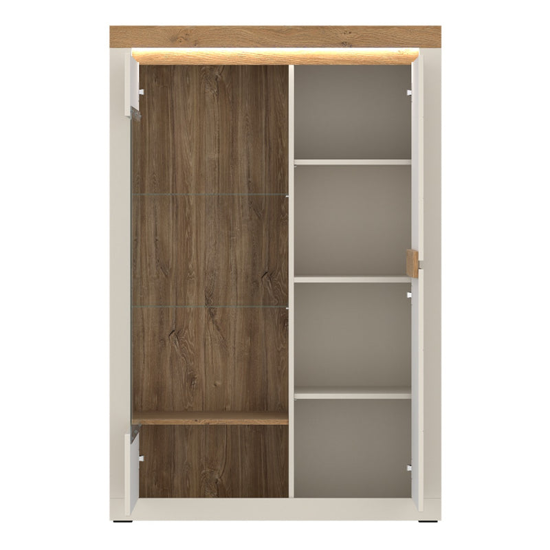 Naxxar 2 Door Display Cabinet RH in Cashmere and Stone Oak - view 2