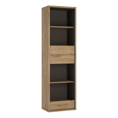 Shetland Tall Narrow 3 Drawer Bookcase — front view