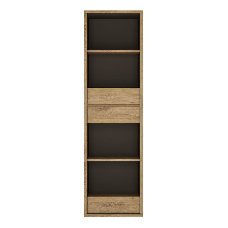 Shetland Tall Narrow 3 Drawer Bookcase — side angle