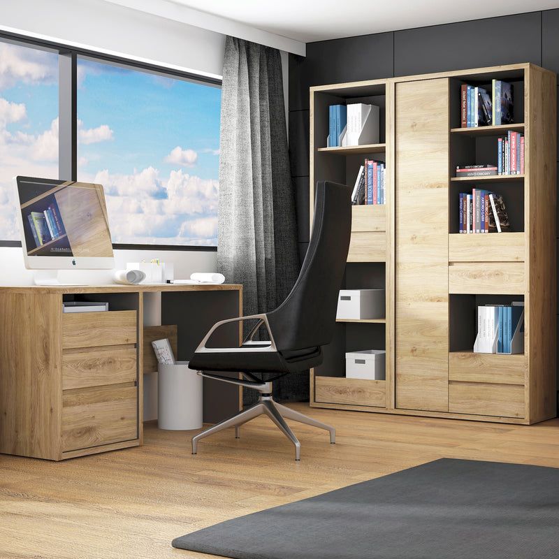 Shetland Tall Wide 1 Door 4 Drawer Bookcase — alternative angle