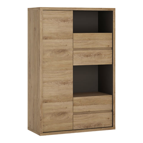 Shetland 1 Door 4 Drawer Display Cabinet — front view