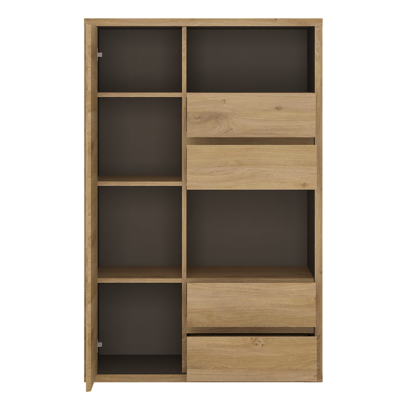Shetland 1 Door 4 Drawer Display Cabinet — detail view