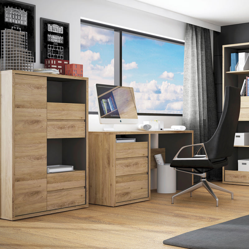 Shetland 1 Door 4 Drawer Display Cabinet — alternative angle