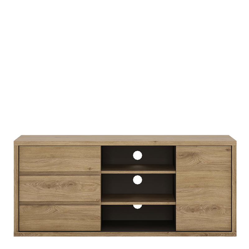 Shetland 1 Door 3 Drawer TV Cabinet — side angle