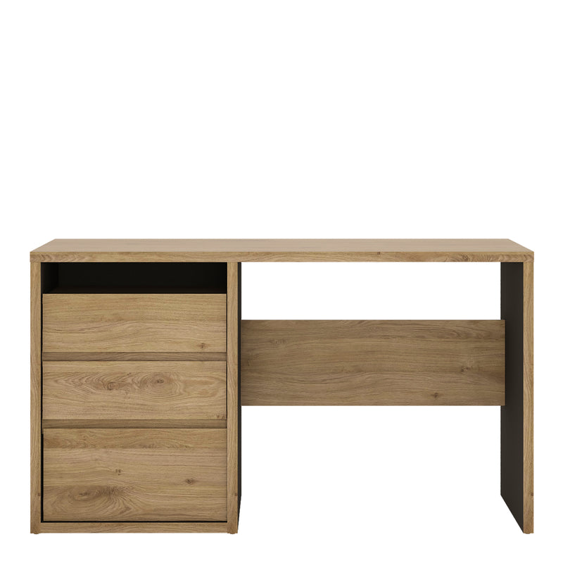 Shetland 3 Drawer Desk — side angle