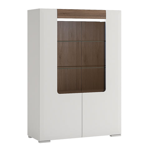 Toronto Low Glazed 2 Door Display Cabinet with Internal Shelves (inc. Plexi Lighting) — front view