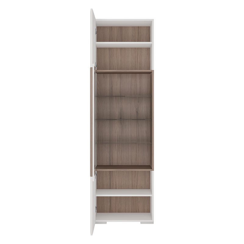 Toronto Tall Narrow Glazed Display Cabinet with Internal Shelves (inc. Plexi Lighting) — detail view