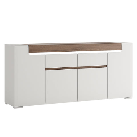 Toronto Wide 4 Door 2 Drawer Sideboard (inc. Plexi Lighting) — front view