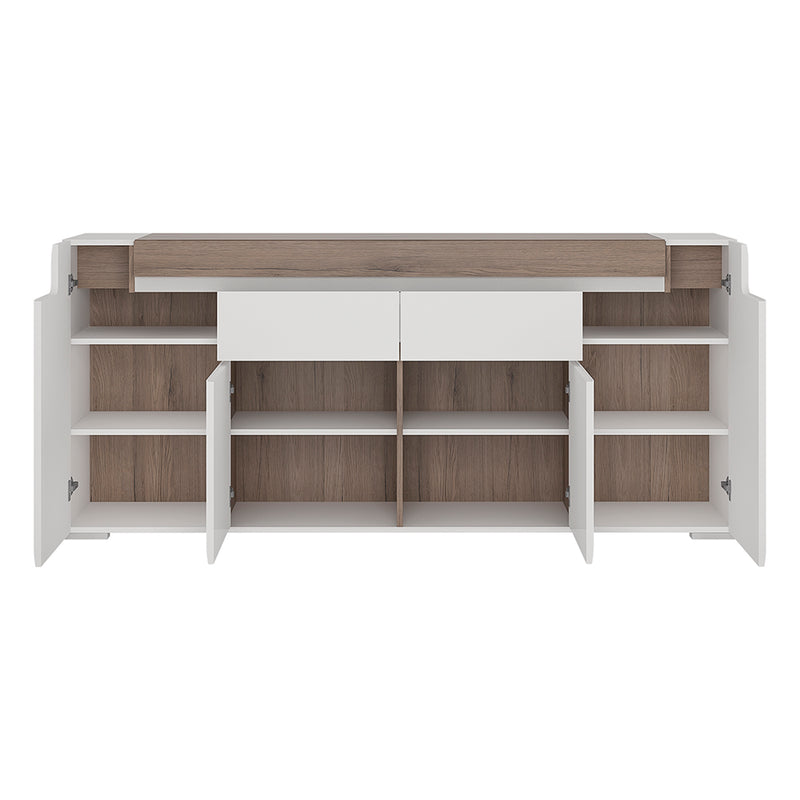 Toronto Wide 4 Door 2 Drawer Sideboard (inc. Plexi Lighting) — detail view
