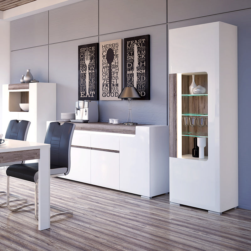Toronto Wide 4 Door 2 Drawer Sideboard (inc. Plexi Lighting) — alternative angle