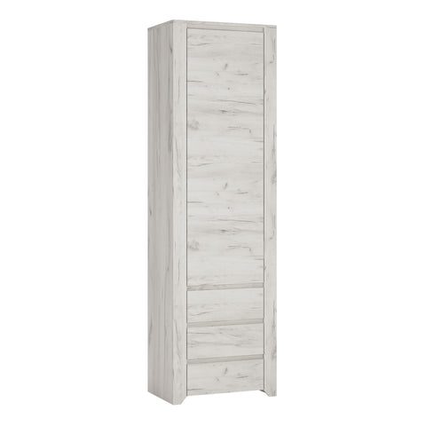 Angel Tall Narrow One Door 3 Drawer Narrow Cupboard — front view
