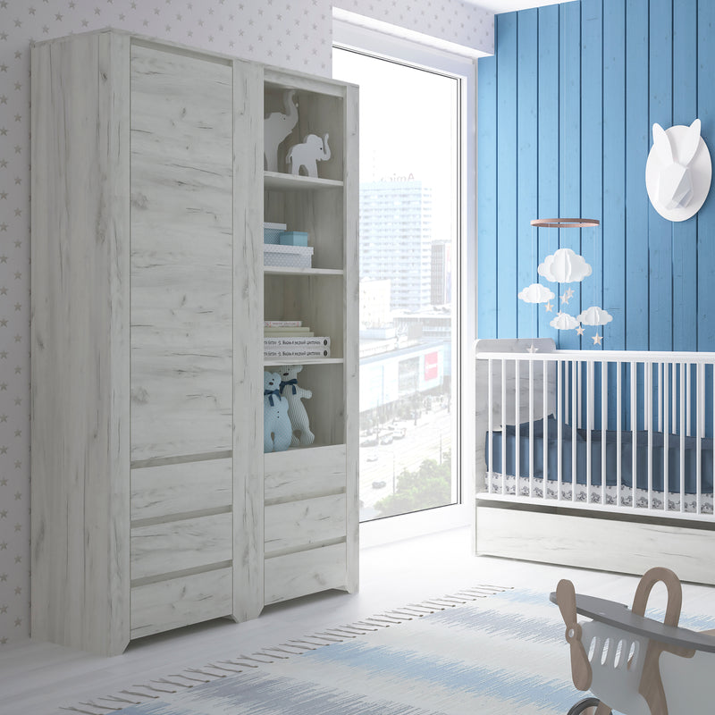 Angel Tall Narrow One Door 3 Drawer Narrow Cupboard — alternative angle