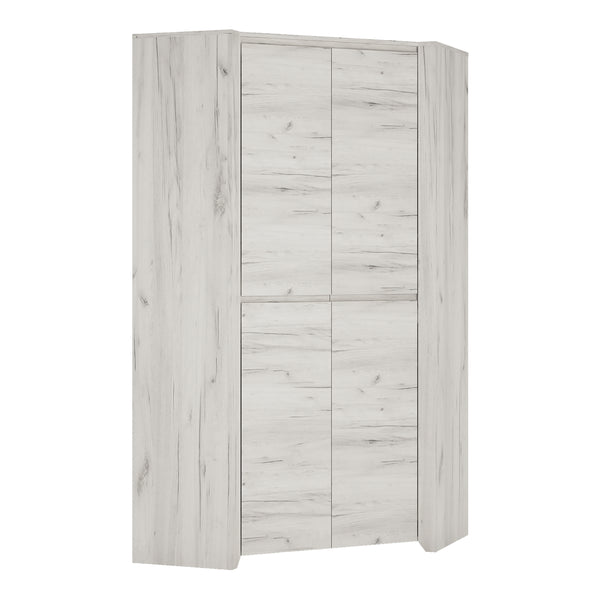 White Craft Oak Corner Wardrobe