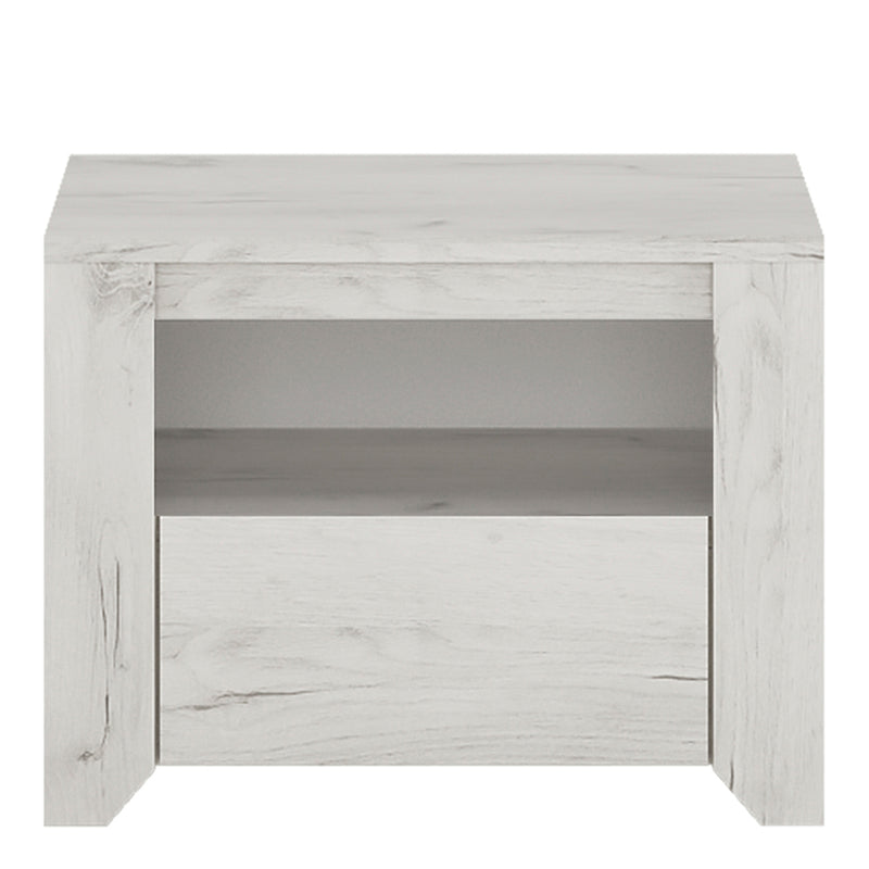 Angel 1 Drawer Bedside Cabinet — side angle