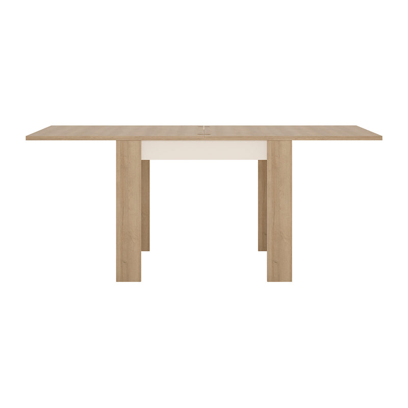 Lyon Small Extending Dining Table 90 — side angle