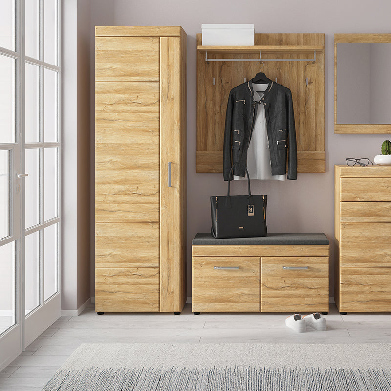 Cortina Tall Cupboard (LH) in Grandson Oak — alternative angle