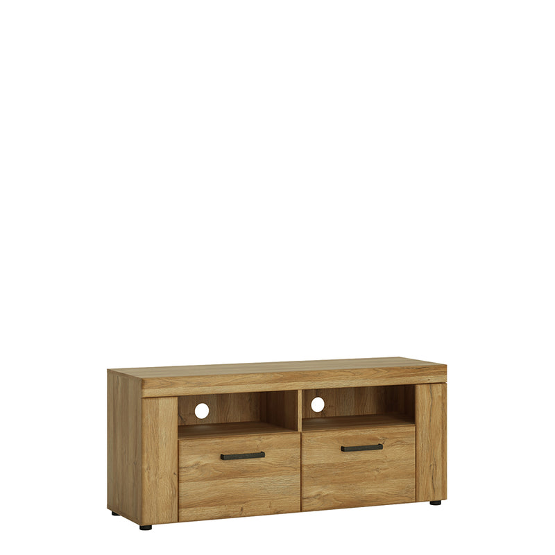 Cortina 2 Drawer TV Cabinet in Grandson Oak — front view