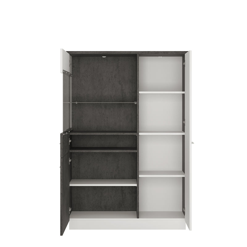 Zingaro Low Display Cabinet (LH) — side angle