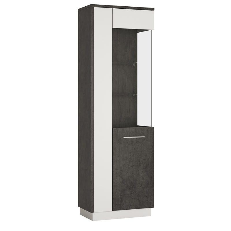 Zingaro Tall Glazed Display Cabinet (RH) — front view