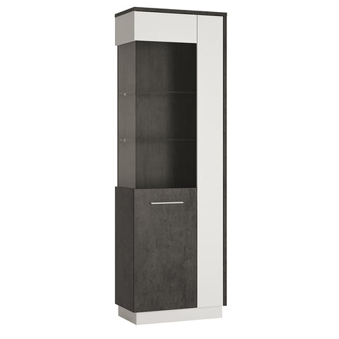 Zingaro Tall Glazed Display Cabinet (LH) — front view