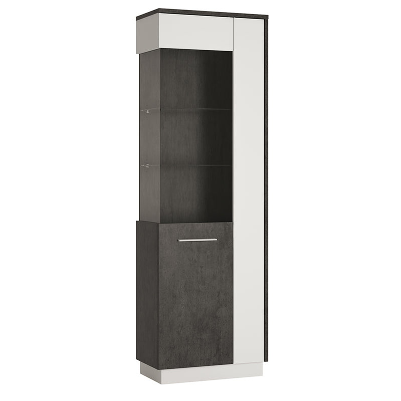 Zingaro Tall Glazed Display Cabinet (LH) — front view