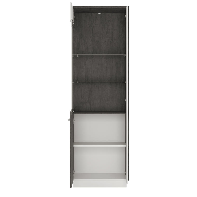 Zingaro Tall Glazed Display Cabinet (LH) — side angle