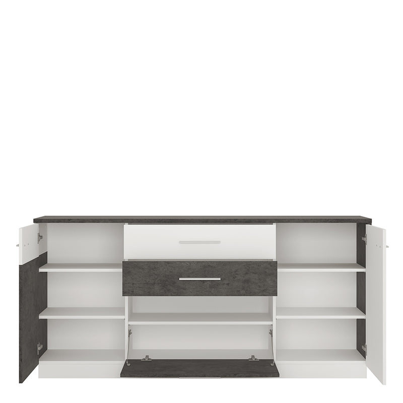 Zingaro 2 Door 2 Drawer 1 Compartment Sideboard — side angle