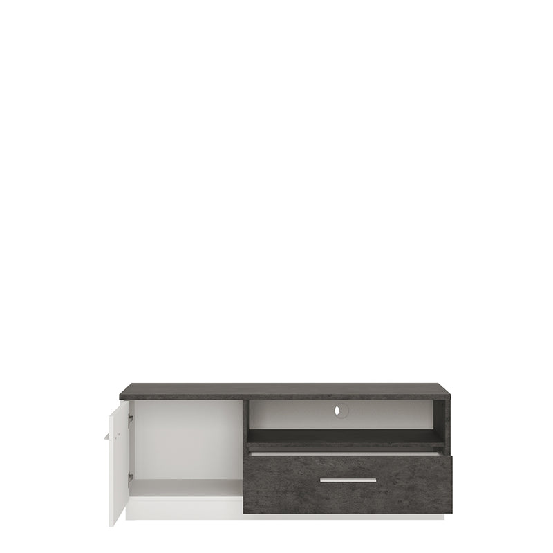 Zingaro 1 Door 1 Drawer TV Cabinet — side angle