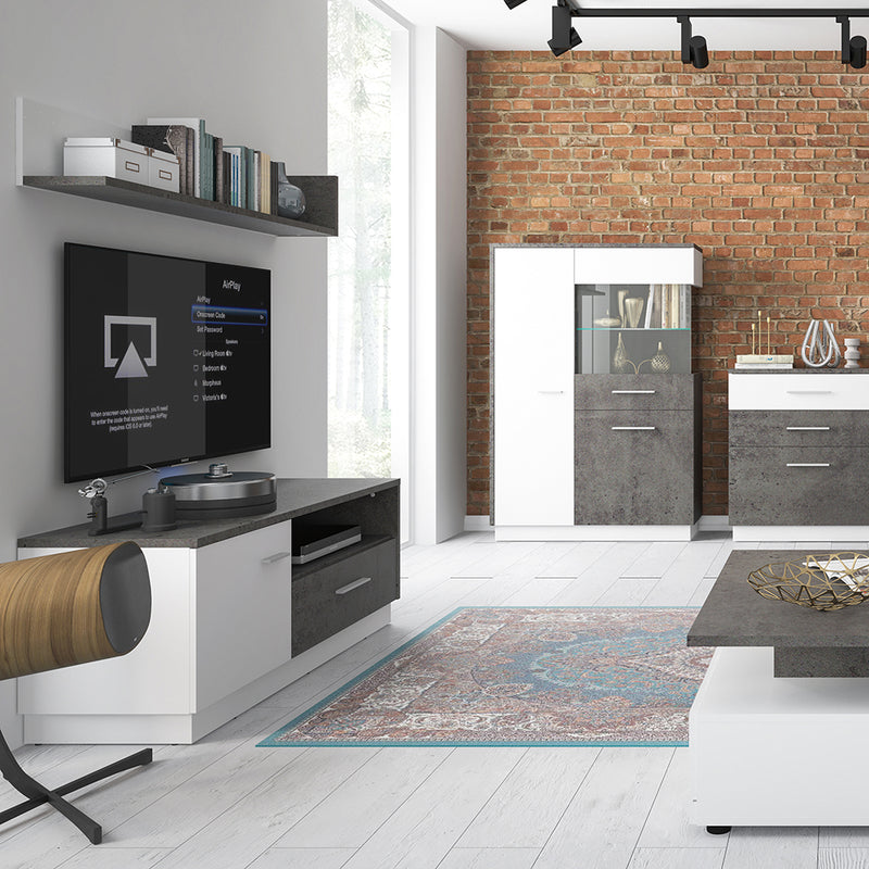Zingaro 1 Door 1 Drawer TV Cabinet — detail view